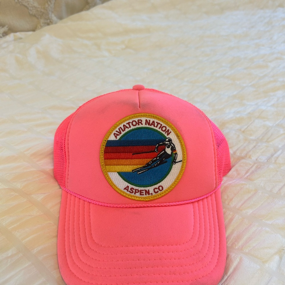 Aviator Nation Neon Pink Cap with Retro Patch